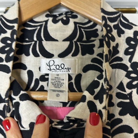 Lilly Pulitzer Vintage Jacquard Daria coat Jacket 100% cotton size 10 - Picture 5 of 9